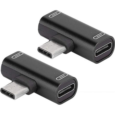 2-teiliger Adapter, Typ-C-Audio-Ladegerät, Aluminium-USB-C-Splitter, 2-in-1-Lade-/Anruf-/Fernbedienungs-/Musikkonverter, für Letv 2G/3G (Schwarz) (1/5)