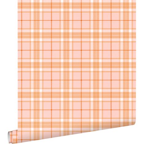 papier peint vichy rose et orange  - ESTAhome (1/5)