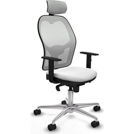 Piqueras y Crespo 1D086N2 Silla de oficina blanca ergonómica (1/3)