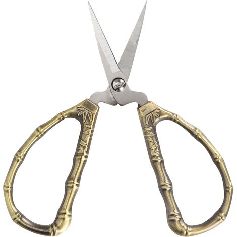 Craft Scissors Retro Bamboo Pattern Embroidery Sewing Shears Stainless Steel Art Household DIY (1/5)
