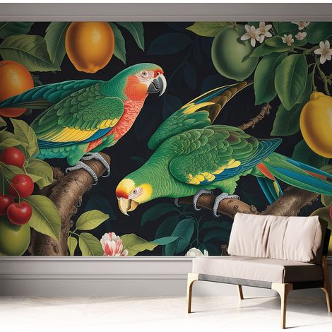 Carta da parati adesiva - lavabile - decorazione murale - per cucina - pellicola decorativa Avventura tropicale 312x219 cm (1/5)