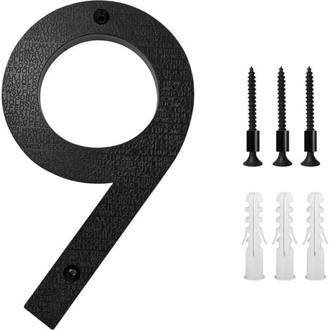 Chiffres Maison Extérieur - 12,5 cm - En ABS Noir Mat - Pour Porte Mur Boîte Aux Lettres Jardin - Lot de 1 (1/5)