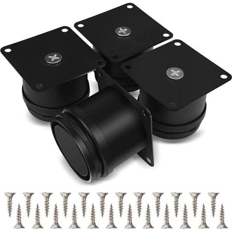 4er-Pack Möbelfüße, XU, 50 mm verstellbare Tischbeine aus Edelstahl, für Bad-, Büro- und Küchenmöbel, höhenverstellbar von 0 bis 15 mm, inklusive Edelstahlschrauben - KZQ (1/4)