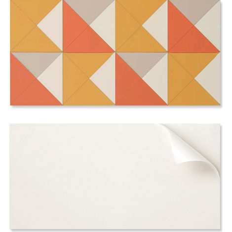 Panel decorativo de pared de PVC con estampado para habitaci贸n, 100x50 cm, tri谩ngulos geom茅tricos dispuestos en una disposici贸n