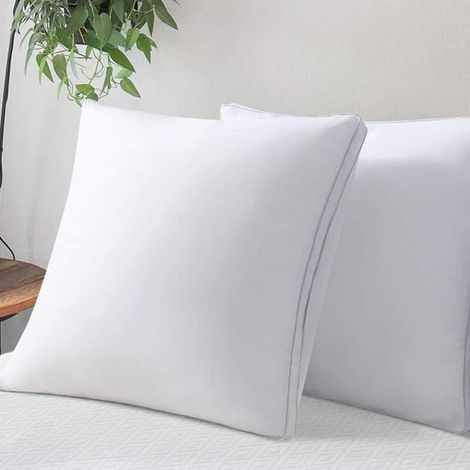 FREOSEN Lot de 2 oreillers Volumineux 60x60 cm Blanc - Doux et Confortable - Antiacarien et Hypoallergénique (1/4)