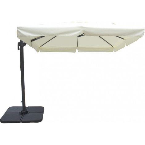 Ombrellone da Giardino Saturno Decentrato 3x3 m in Alluminio Azzurro Telo Ecru