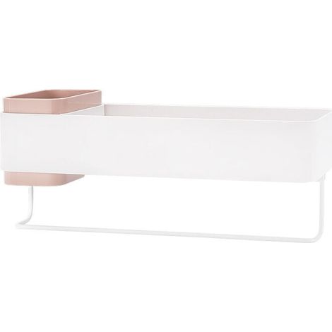 Estantería de baño sin necesidad de taladrar, estantes flotantes, estante de almacenamiento de pared para champú, gel de ducha y toallas. (1/4)