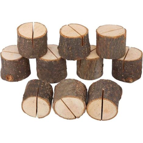 Lot de 20 Porte-noms Bois Souche-place Numérotation Table Décoration Mariage Fête (1/5)
