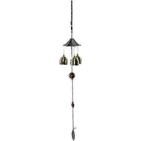 Carillon éolien en laiton massif, grandes cloches métalliques, décoration Feng Shui pour la maison et le jardin, à suspendre au toit-A