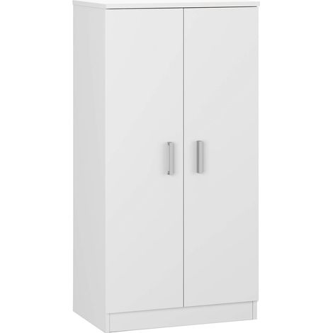 Habitdesign Scarpiera a Due Ante, Mobile ausiliario, Modello Base, Finitura Bianco Lucido, Misure: 55 cm (Larghezza) x 108 cm (Altezza) x 36 cm (profondità) (1/5)