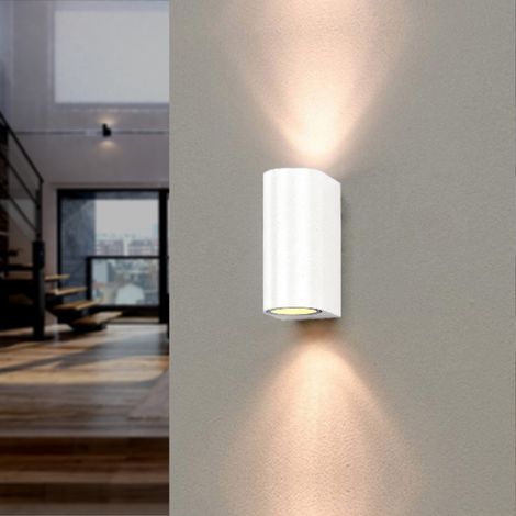 Applique Murale Blanche LED IP44 double faisceau GU10 - SILUMEN (1/3)