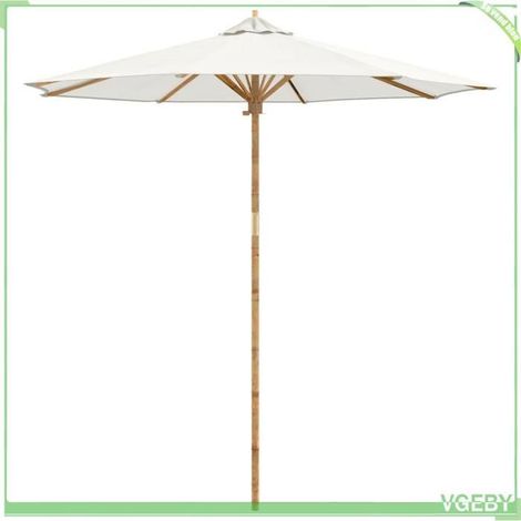 Parasol de jardin - FAFEICY - 4108082 - Blanc crème - Bambou - Ø 270 cm (1/5)