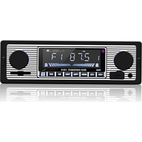 Autoradio Bluetooth vintage 4x60W – Lecteur MP3 avec télécommande – Connexion USB/AUX – Appels mains libres – Écran LED rétroéclairé (1/5)