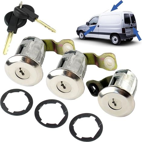 Door Locks Berlingo 1 and Partner 1 (1996-2008) Barrels Keys 4162Q4, 9170CX, 9170CW, 4161H9 (1/5)