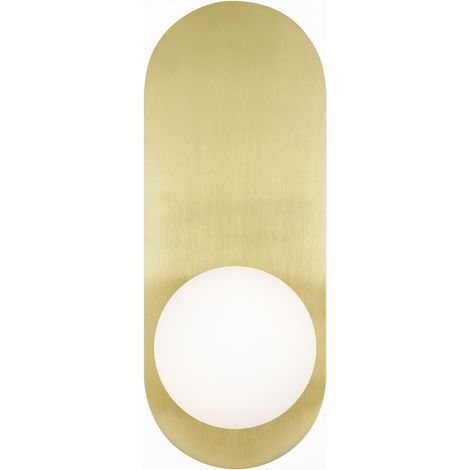 Maytoni Bao Appliques murales modernes Globe dorées 1xG9 abat-jour blanc