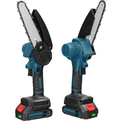 21V 6-Zoll Tragbare Elektrosäge, kleine Holzkettensäge, Bürstenmotor, Einhand-Holzbearbeitungswerkzeug für Garten- und Obstbaumschnitte (1/5)
