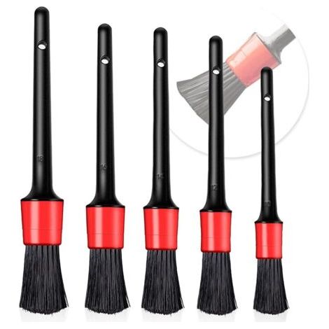 Pinceau Detailing Auto,5pcs Pinceaux Nettoyage Voiture,Cleaner Brush pour La Voiture Moto Roues de Nettoyage Automobile,Tableau de Bord,Intérieur,Extérieur,Bouches D'aération (1/5)