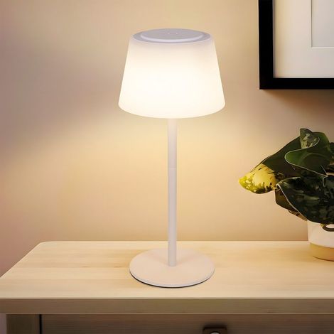 ACKERMAN Lampe de table sans fil rechargeable 3600 mAh, lampe de chevet LED tactile dimmable avec charge USB, blanche, idéale pour la chambre ou le bureau (1/5)