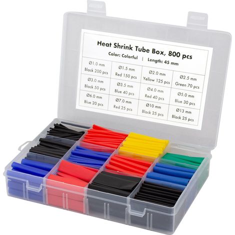 Schrumpfschlauch, 800er-Packung, 45 mm, verschiedene Farben