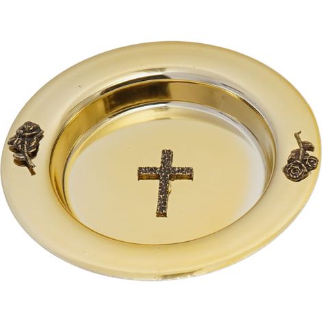 Weihnachtsliederschale, rund, gold (1/2)