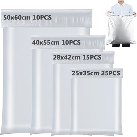 60 Pièces Pochette Sac d Envoie Colis Vinted Grand 4 Tailles Sac Emballage Colis Vetement Auto Adhésives Imperméables pour (1/5)