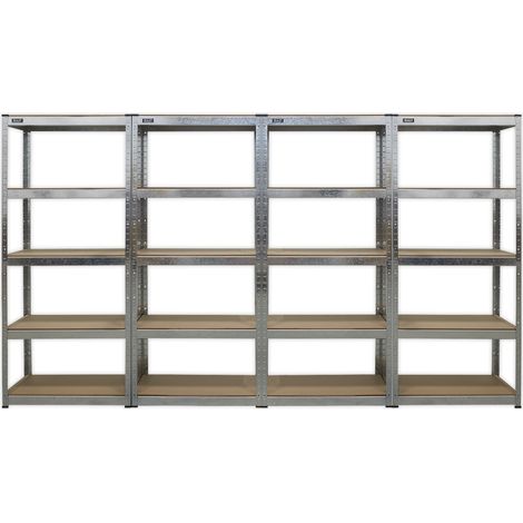 Sealey AP6150GSCOMBO Racking Unit 5 Shelf 150kg Capacity Per Level - Set of 4
