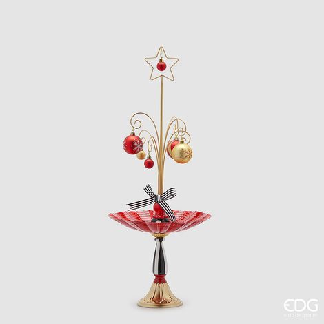 EDG Enzo De Gasperi Alzata Decoreativa XMas Natale H 76 Cm White Black (1/5)