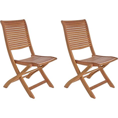 Chaises de jardin pliantes en acacia (lot de 2) - CANCALE (1/5)