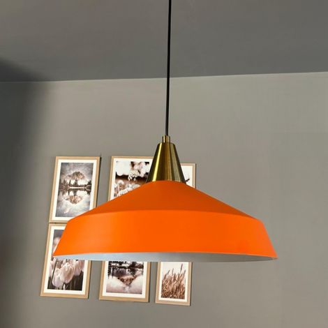bamyum Lema Suspension Luminaire Rétro en Metal de 37,5 cm, Lustre de Salon Vintage, Éclairage de Plafond pour Chambre, Cuisine, Lampe Suspendue (1/5)