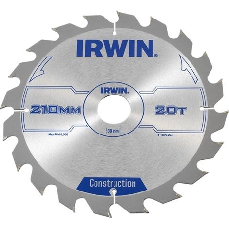 Lame de scie circulaire Irwin 1897203 210 mm 20 dents