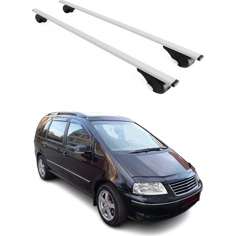 OMAC Dachträger Querträger für VW Sharan I 1995-2010 – Abschließbar – Max. 75 kg – 2 Stangen Stahl Silber (1/5)
