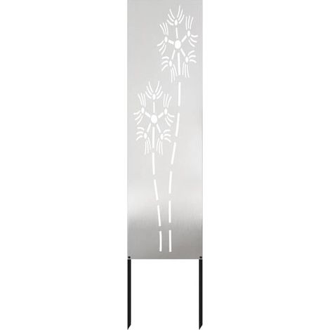 Paravent de jardin ajouré argenté 32 x 140 cm (1/5)