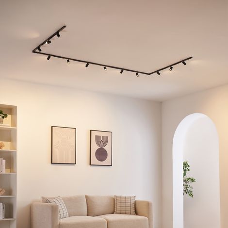 Système de lampes sur rail magnétique 4 m noir 12 spots 60W LED - Transformateur externe - Lyne (1/5)