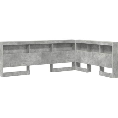 Maison Exclusive - Aufbewahrungskopfteil mit Regal Beton Grau 140
