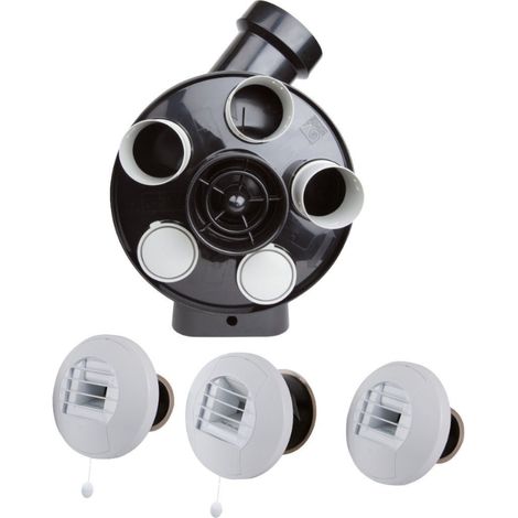Kit Hygro B VMC simple flux hygroréglable PENTA ES + 3 bouches cordon - AXELAIR - KHBCST5160
