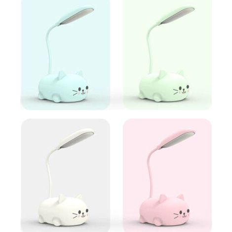 Set mit 4 Leselampen für Kätzchen, USB-aufladbar, faltbare Tier-Schreibtischlampe zum Lesen lernen und Schutz der Augen (1/5)