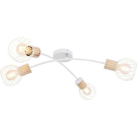 Plafonnier 4 lampes en métal design contemporain LUISE
