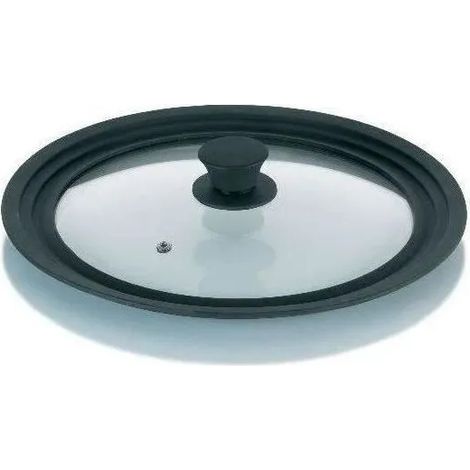 Kela Concetta tapa de vidrio negro 33 cm adaptable 28-32 cm