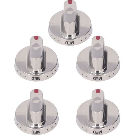 Couvercle de bouton de cuisinière à gaz, 5 pièces, boutons de commande en acier inoxydable pour DG64-00472A DG64-00473A (1/5)