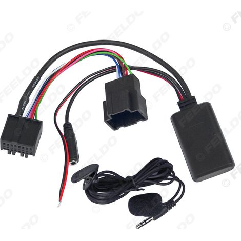 Compatible avec l'unité principale Saab 9-3 et 9-5 : câble audio Bluetooth sans fil AUX pour la musique et les appels (micro inclus).