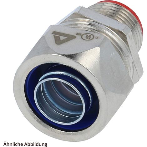 FLEXA EG-M Metallverschraubung gerade Gewinde M20x1,5 für Schlauch-Außendurchmesser 21,0mm - 1/2 Zoll für Schlauch-Innendurchmesser 16,0mm - 1 Stück (1/3)