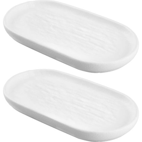 2 Pcs Plateau Salle de Bain en Céramique Plat à Bijoux en Céramique (1/5)