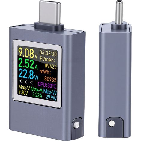 USB-C-Multifunktionstester, Spannungsmesser, Strommesser, Farbbildschirm, digitales Multimeter zum Laden elektronischer Geräte. (1/5)