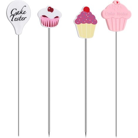 Aiguilles à tester les gâteaux en acier inoxydable réutilisables, aiguilles à tester les gâteaux pratiques pour la cuisine et la pâtisserie maison (4) (1/5)