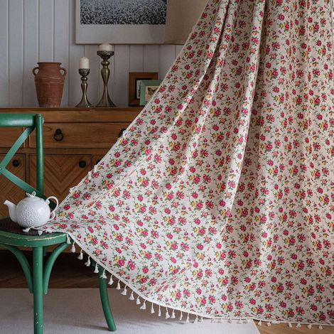 JSSEVN - Boho Floral Blackout Curtains for Bedroom, Darkening, Thermal Insulating Window Curtain, Floral Pattern Drapes (Size: 150x220cm) (1/5)