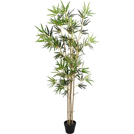 Árbol de Bambú Artificial Verde 75,5 x 18 x 175 cm Tela y Bambú vidaXL (1/4)