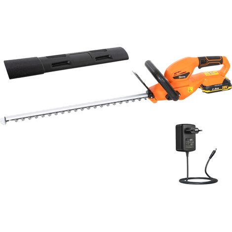 Taille-haie 18V, orange, batterie 2000mAh, lame double action 51cm, moteur brushless, chargeur (1/5)