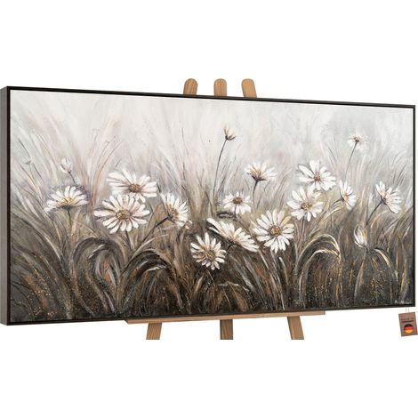 Gemälde Gänseblümchen Rahmen Grau 120x60 cm (1/5)