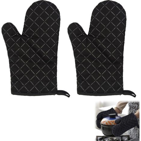 1 paire de gants de cuisine en silicone résistant à la chaleur et antidérapants, accessoires pour barbecue, grill, pizza et micro-ondes - AquaForge (1/5)