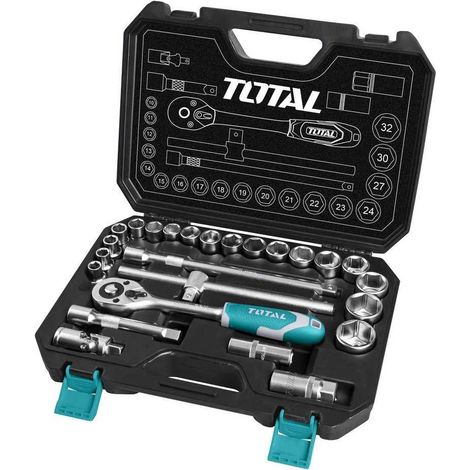 TOTAL - Cricchetto 1/2" - Set da 25 - Industrial